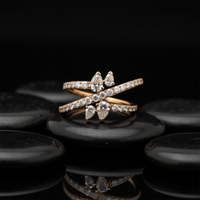 Diamond Intricate Open Wrap Ring in 14K Yellow Gold