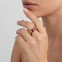 Ruby Spotlight Statement Ring in 14K Yellow Gold