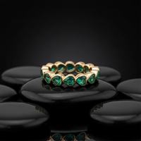 Pear Cut Emerald Heart Motif Ring in 14K Yellow Gold