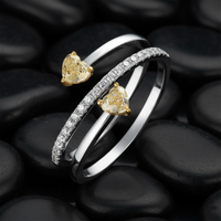 Heart Diamond Crossover Ring in 14K White Gold