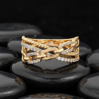 Diamond Open Wrap Ring in 14K Yellow Gold