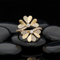 Flower Diamond Embrace Wrap Ring in 14K Yellow Gold