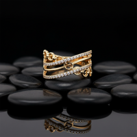Luxe Diamond Open Wrap Ring in 14K Yellow Gold
