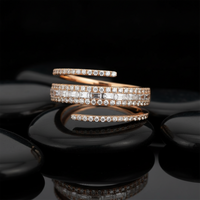 Twist Diamond Open Wrap Ring in 14K Yellow Gold