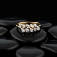 Tapered Pear Diamond Cluster Eternity Ring in 14K Gold