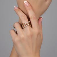 Luxe Diamond Open Wrap Ring in 14K Yellow Gold