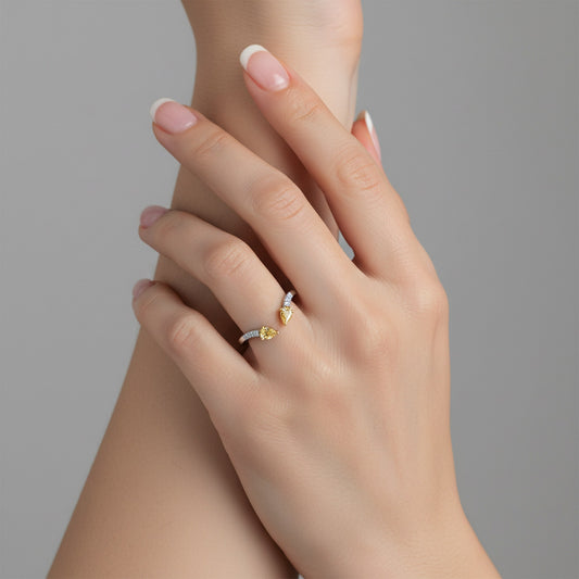 Joint Diamond Open Wrap Ring in 14K Yellow Gold