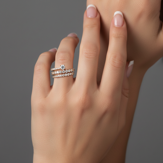 Crafted Diamond Open Wrap Ring in 14K Yellow Gold