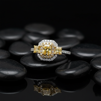 Diamond Cluster Statement Ring in 14K Yellow Gold
