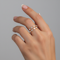 Shank Marquise Wrap Diamond Ring in 14K Yellow Gold