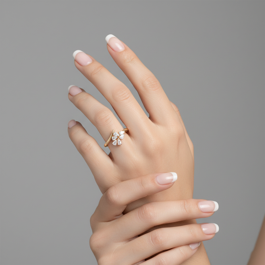 Diamond Wraparound Open Ring in 14K Yellow Gold