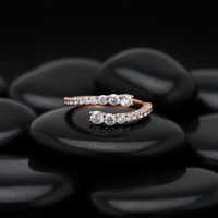 Diamond Infinity Open Wrap Ring in 14K Yellow Gold