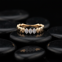 Geometric Marquise Diamond Band Ring in 14K Yellow Gold