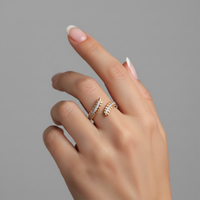 Flow Open Wrap Diamond Ring in 14K Yellow Gold