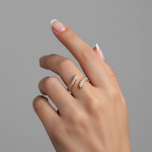 Flow Open Wrap Diamond Ring in 14K Yellow Gold