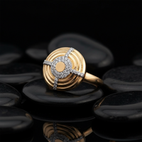 Radiant Dome Pave Diamond Ring in 14K Yellow Gold