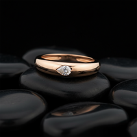Teardrop Diamond Bezel Set Band Ring in 14K Yellow Gold