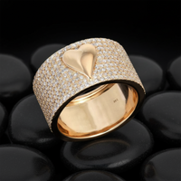 Polished Diamond Cigar Band Ring in 14K Yellow Gold