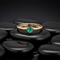 Pure Emerald Pink Sapphire Solitaire Ring in 14K Yellow Gold
