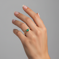Pure Emerald Pink Sapphire Solitaire Ring in 14K Yellow Gold