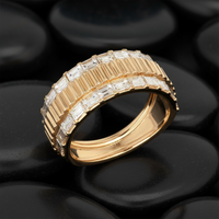 Pure Shine Baguette Diamond Band Ring in 14K Yellow Gold