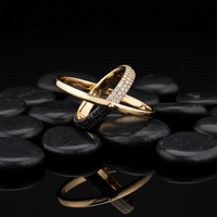 Spiraling Diamond Open Wrap Ring in 14K Yellow Gold