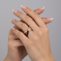 Spiraling Diamond Open Wrap Ring in 14K Yellow Gold