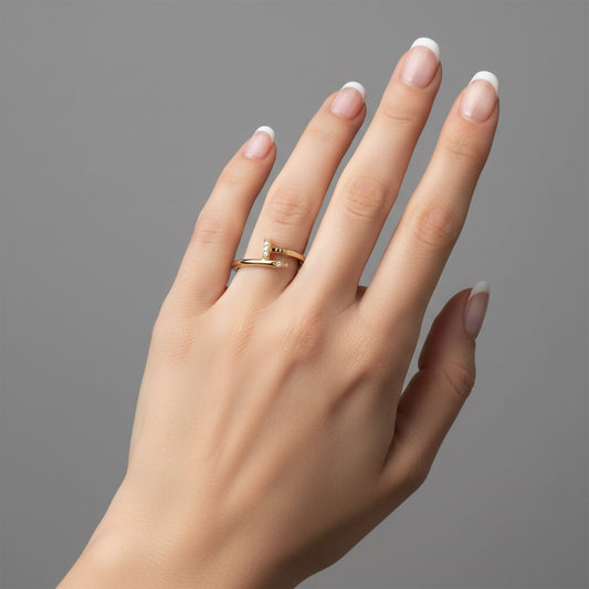 Beauty Diamond Open Wrap Ring in 14K Yellow Gold