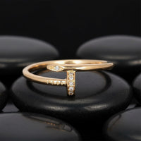 Beauty Diamond Open Wrap Ring in 14K Yellow Gold