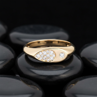 Diamond Evil Eye Inspired Signet Ring in 14K Yellow Gold