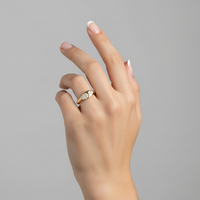Diamond Evil Eye Inspired Signet Ring in 14K Yellow Gold