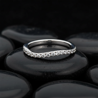 Vintage Black Diamond Eternity Ring in 14K Yellow Gold