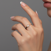 Unique Enamel Diamond Open Wrap Ring in 14K Yellow Gold