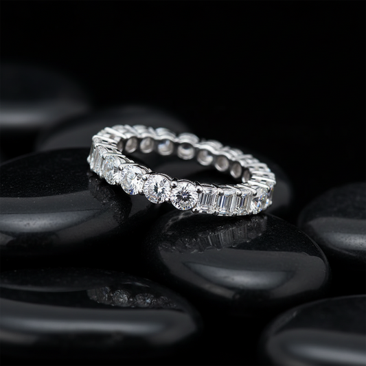 Five Diamonds Eternity Ring in 14K White Gold