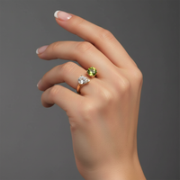 Diamond Topaz Radiance Open Wrap Ring in 14K Yellow Gold