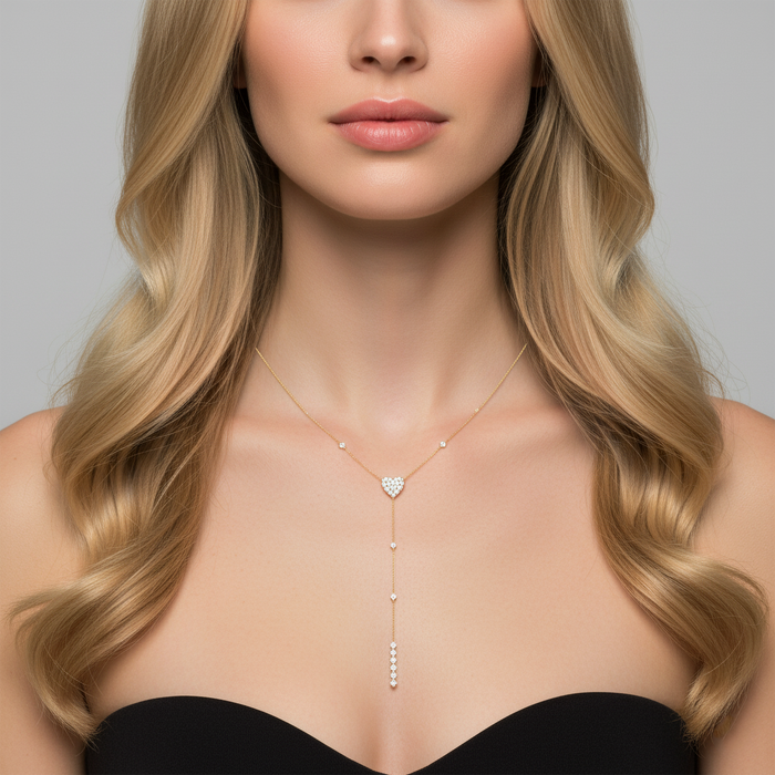 Diamond Serenity Lariat Necklace in 14K Yellow Gold