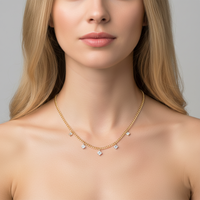 Signature Diamond Link Necklace in 14K Yellow Gold