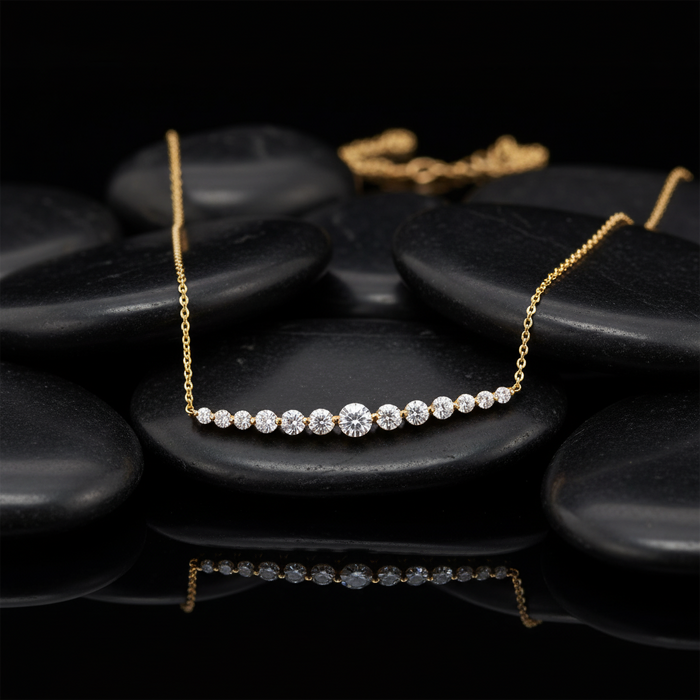 Refined Diamond Pendant Necklace in 14K Yellow Gold