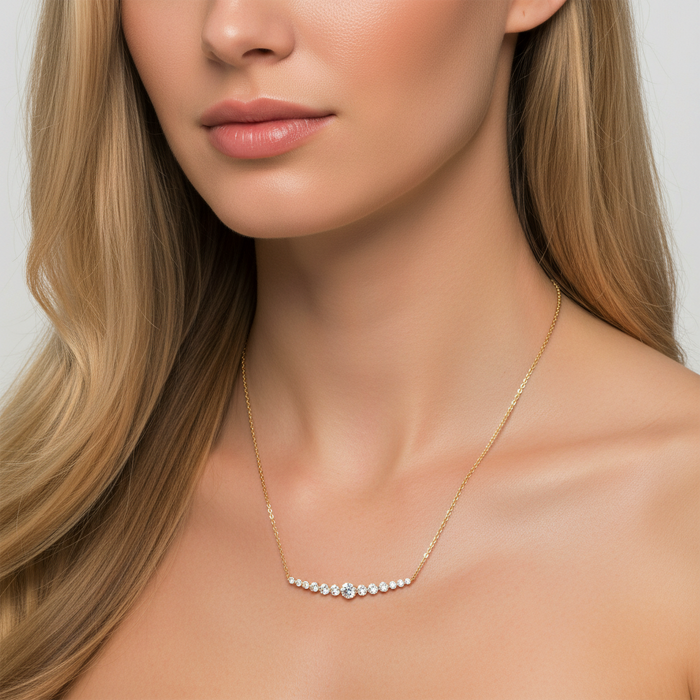 Refined Diamond Pendant Necklace in 14K Yellow Gold