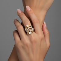 Flower Diamond Embrace Wrap Ring in 14K Yellow Gold