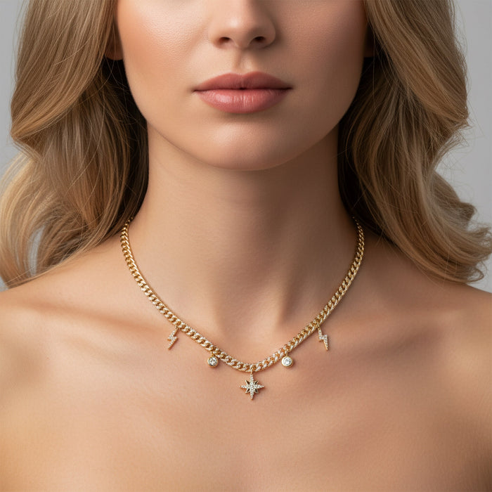 Vibe Station Diamond Necklace in 14K Yellow Gold