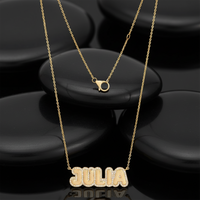 Eclipse Letter Diamond Pendant Necklace in 14K Yellow Gold