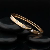 14K Bangle Shape Shiny Diamond Bracelet