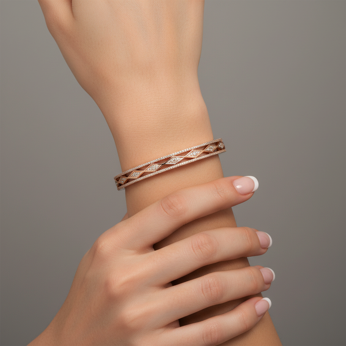 Round Luster Bangle Bracelet in 14K Yellow Gold
