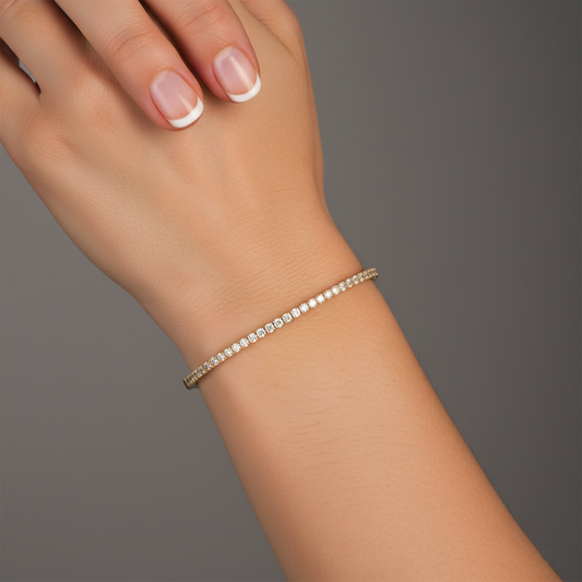 46 Diamond 14K (or 18k upon request) Yellow Gold Glisten Bangle Bracelet