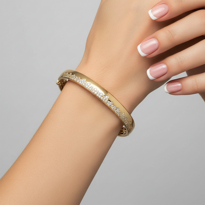 Diamond Bangle in 14K Yellow Gold
