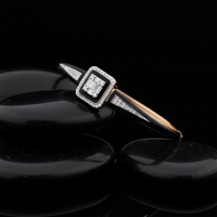 Black Enamel Emerald Cut Diamond Bracelet in 14K Gold