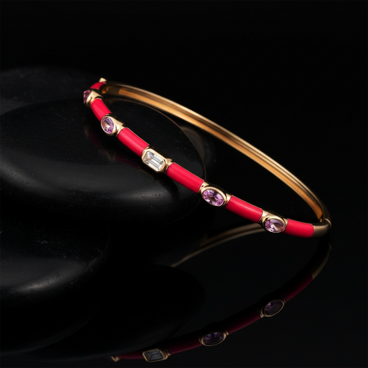 Harmony Bangle 14K (or 18k upon request) Yellow Gold Diamond Bracelet