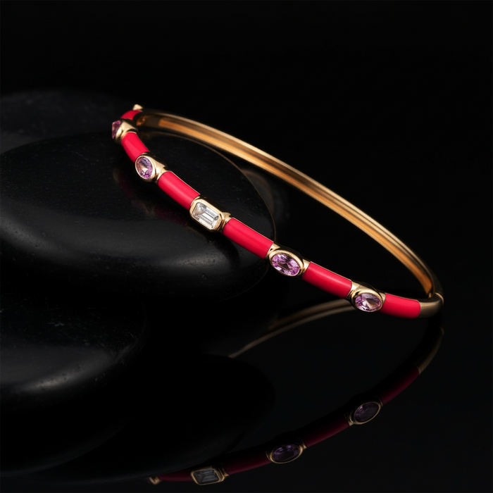 Harmony Bangle 14K (or 18k upon request) Yellow Gold Diamond Bracelet