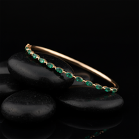 Charm Diamond Bangle Bracelet in 14K Yellow Gold